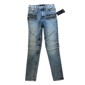 Hudson Barbara High Waist Super Skinny Moto Style Ankle Jeans Size 25 NWT